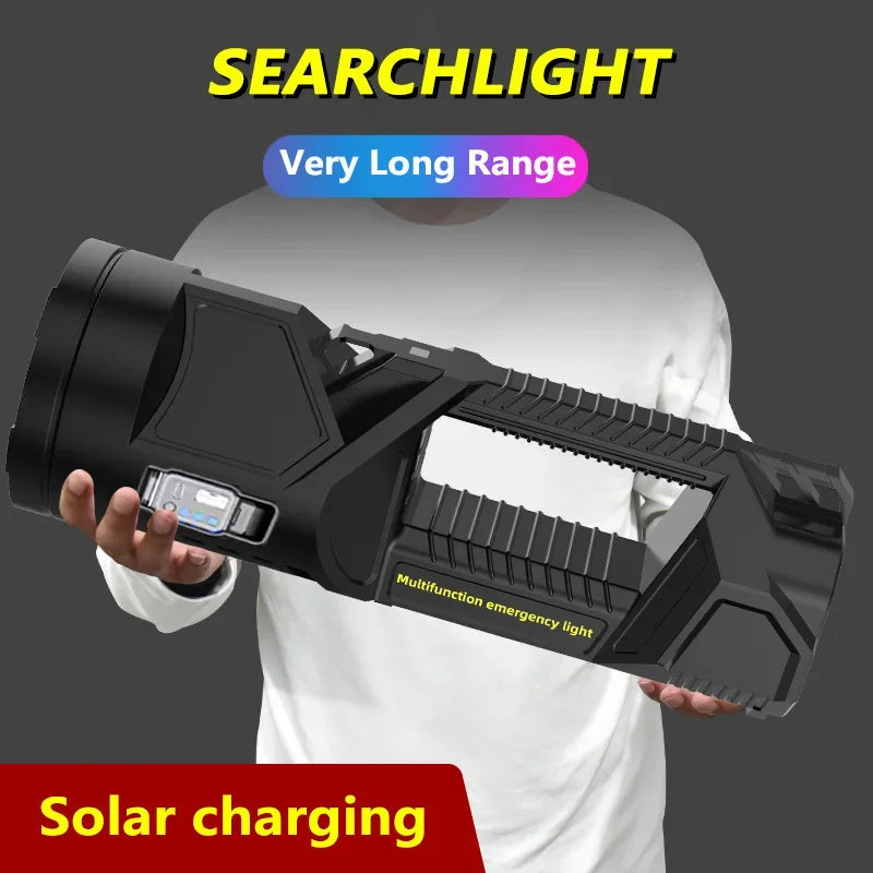 Most Powerful XHP70 LED Searchlight Solar Work Light Outdoor Multifunctional LED Flashlight USB Rechargeable Camping Lantern