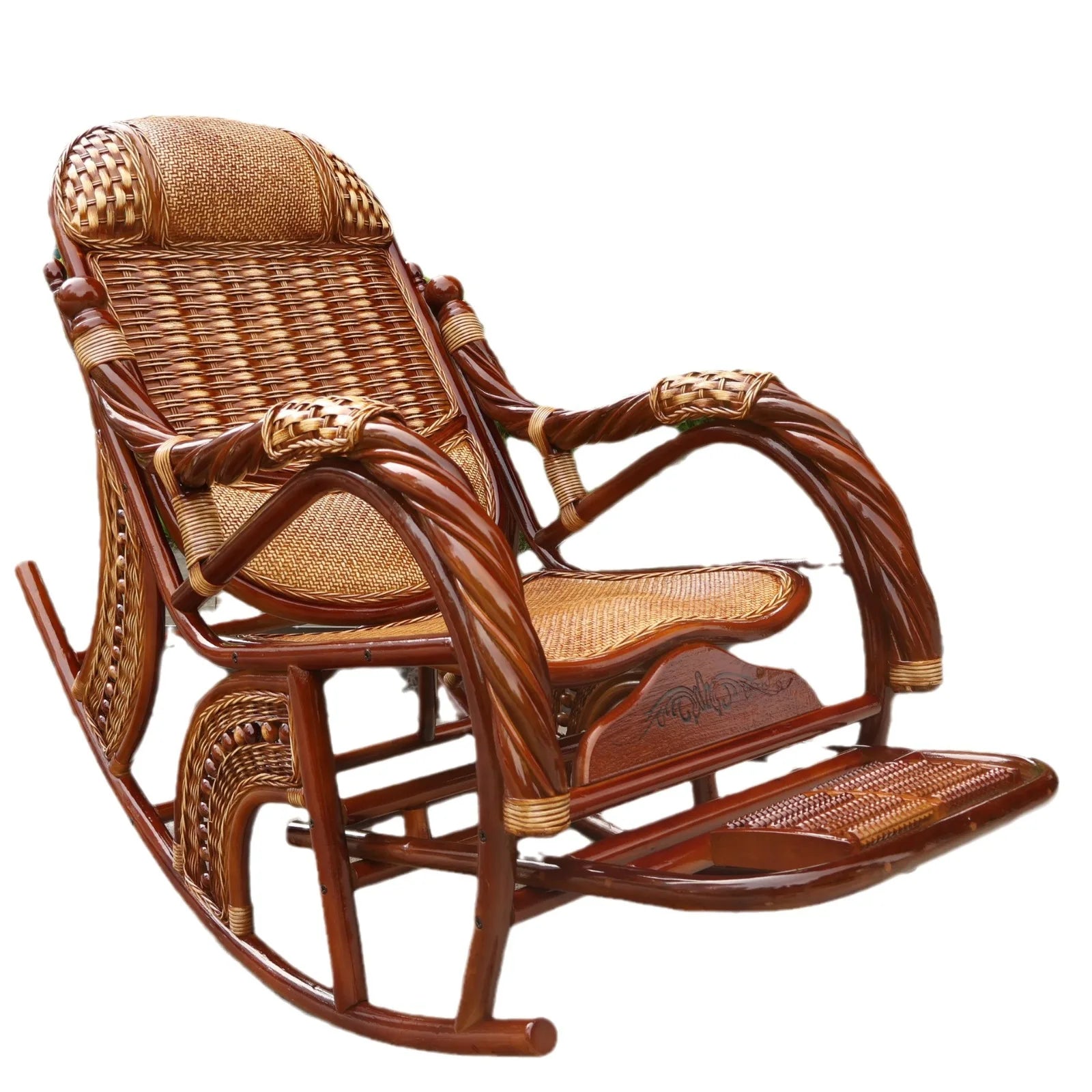 HYS rattan home rocking chair recliner back recliner nap chair leisure chair home elderly free