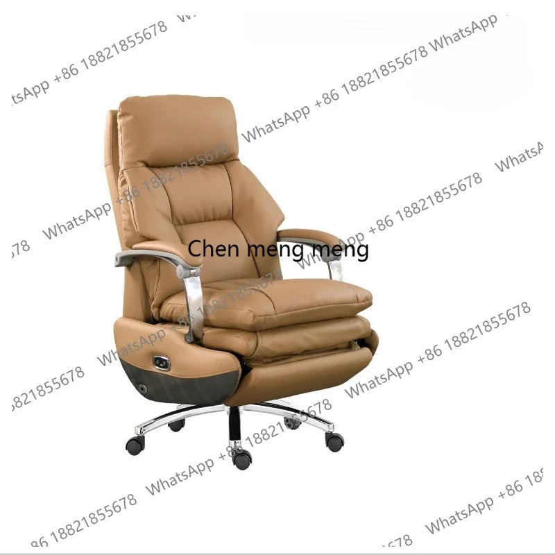 E136Electric boss leather office reclining office chair, comfortable sedentary home, study massage