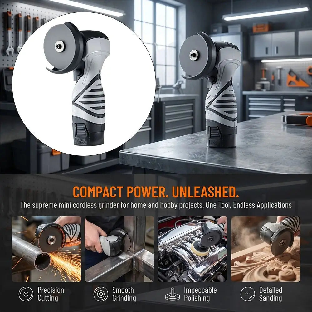 Cordless Design Electric Angle Grinder Protective Guard Compact Cordless Angle Grinder Tool Non-slip Striped