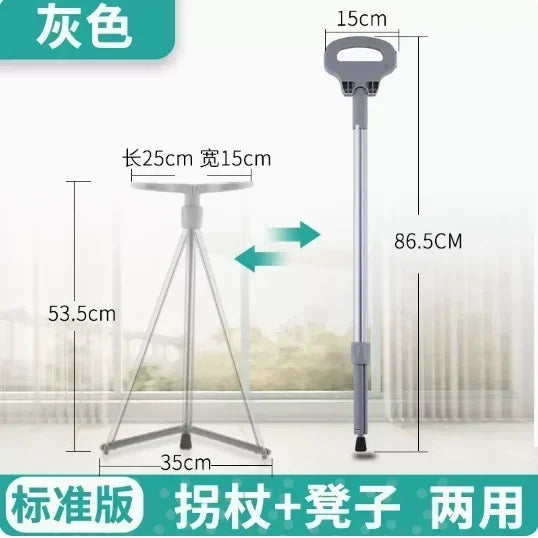 Portable Elderly Cane Stool Non-Slip Multifunctional Lightweight Chair Ideal for Outdoor Hiking