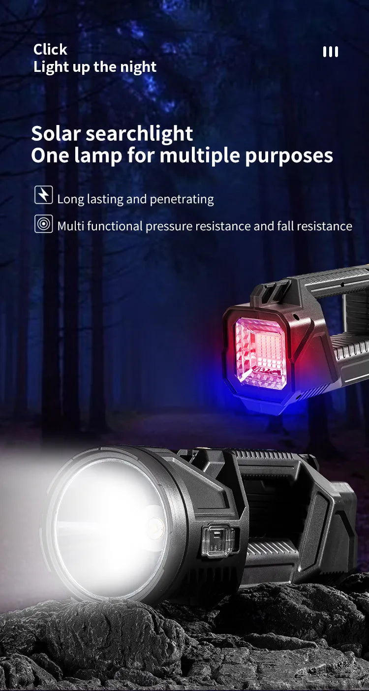 Rechargeable Lamp With Power Bank Function Flashlight Powerful Spotlight Portable Searchlight Large Capacity Lithium Battery