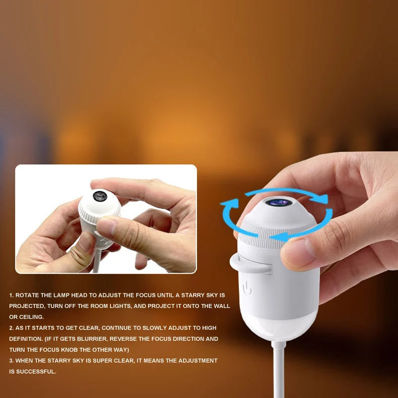 New Mini USB Plug-in Galaxy Star Projector Night Light 360° Rotatable Nebula Aurora Starry Sky Projector Light For Bedroom Decor