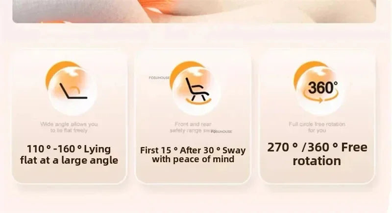 Nordic Home Rotating Recliner Modern Living Room Furniture Leisure Lazy Sofa Bed Rocking Chair Designer Fabric Living Room Sofas