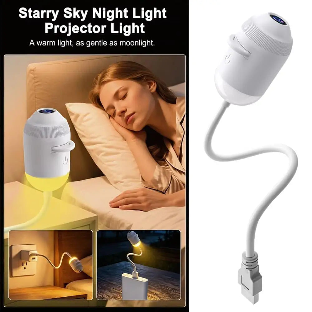 2-in-1 Starry Night Light Projector Galaxy Projector Night Light 360° Adjustable Starry Star With Projection USB Sky Films Lamp