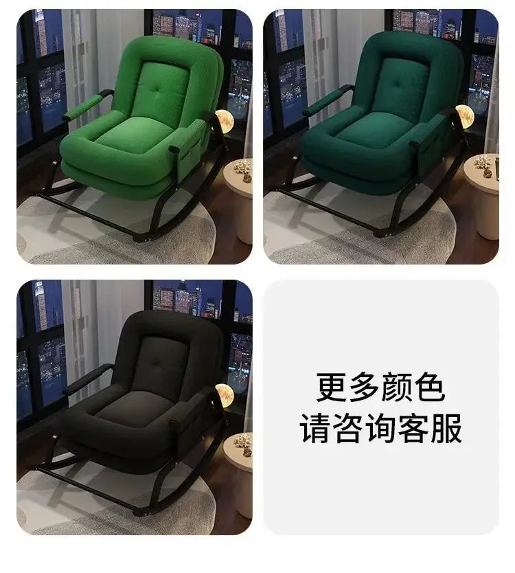 Cozy Home Rocking Chair Balcony Leisure Lounge Chair for Adults, Ergonomic Lazy Rocker for Living Room Relaxation Lunch Breaks