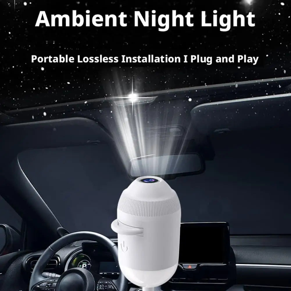 Car HD Smart Dynamic Holographic Night Light Projector USB Galaxy Projector 3/6/12/24 Projection Films Bedroom Night Sleep Light