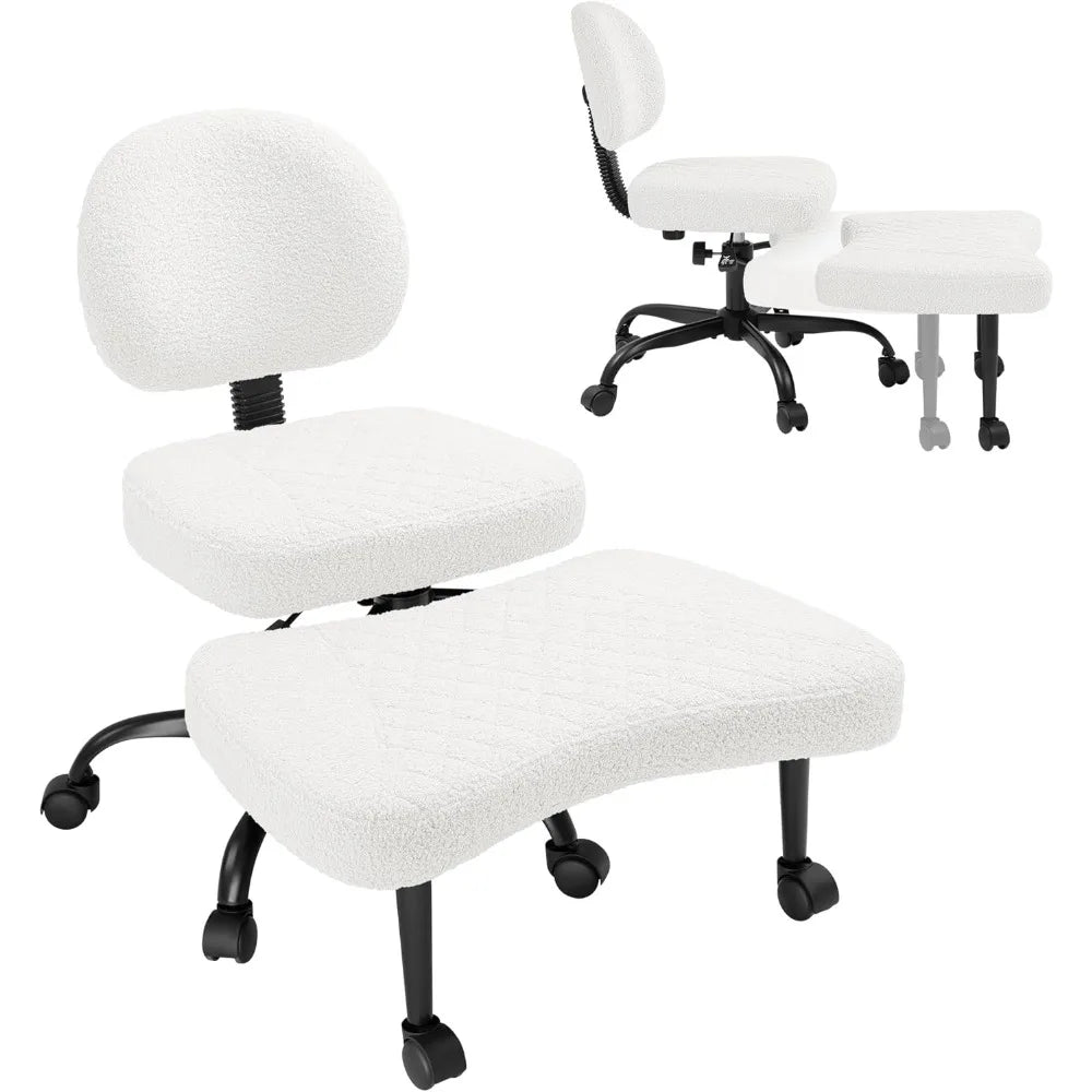 Ergonomic Criss Cross Legged Office Chair, 360° Swivel Meditation Kneeling Chair with Wheels, ADHD Chair