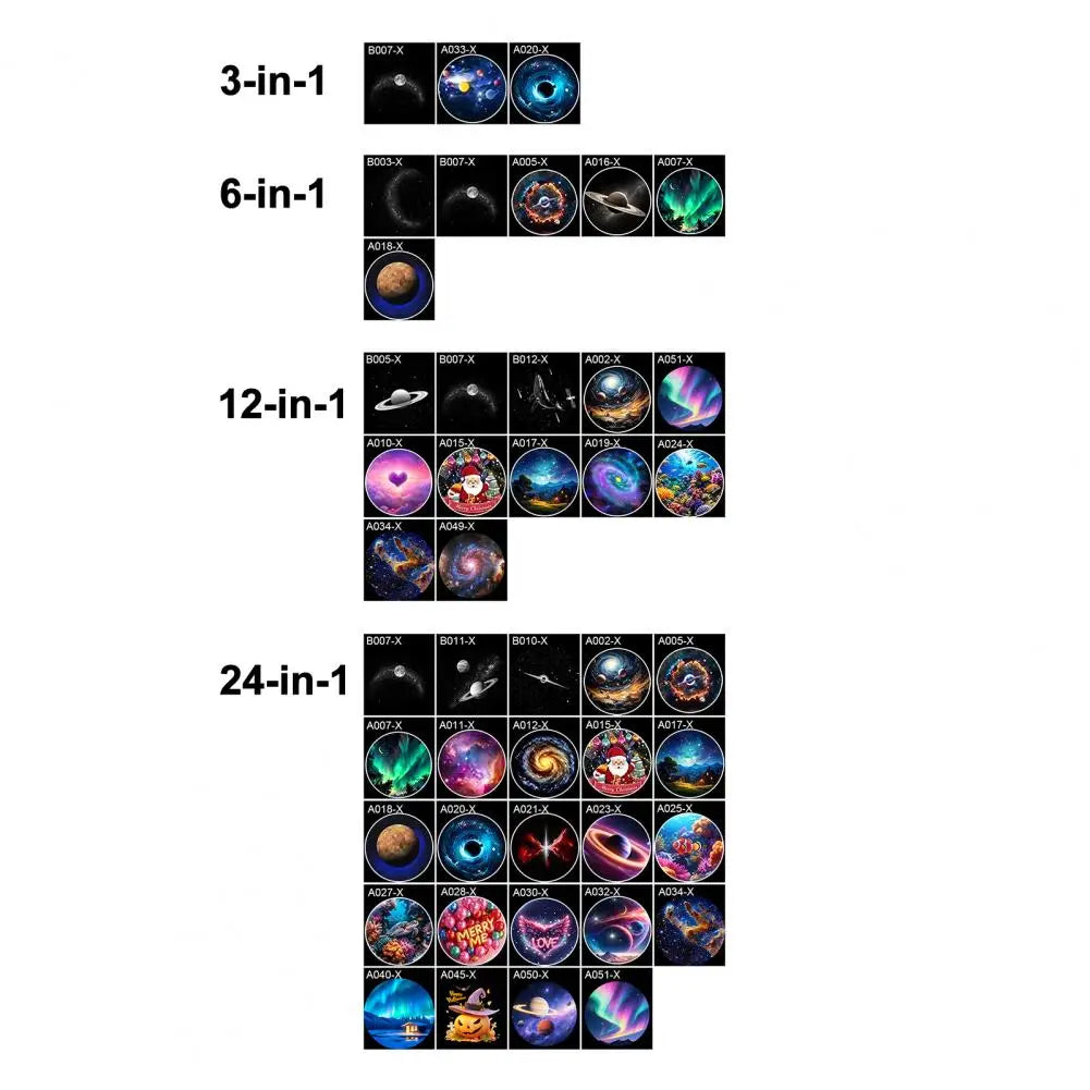 Car Roof Galaxy Night Light USB Star Projector Light 24 in 1 Touch Control Flexible Hose For Bedroom Auto Atmosphere Lamp