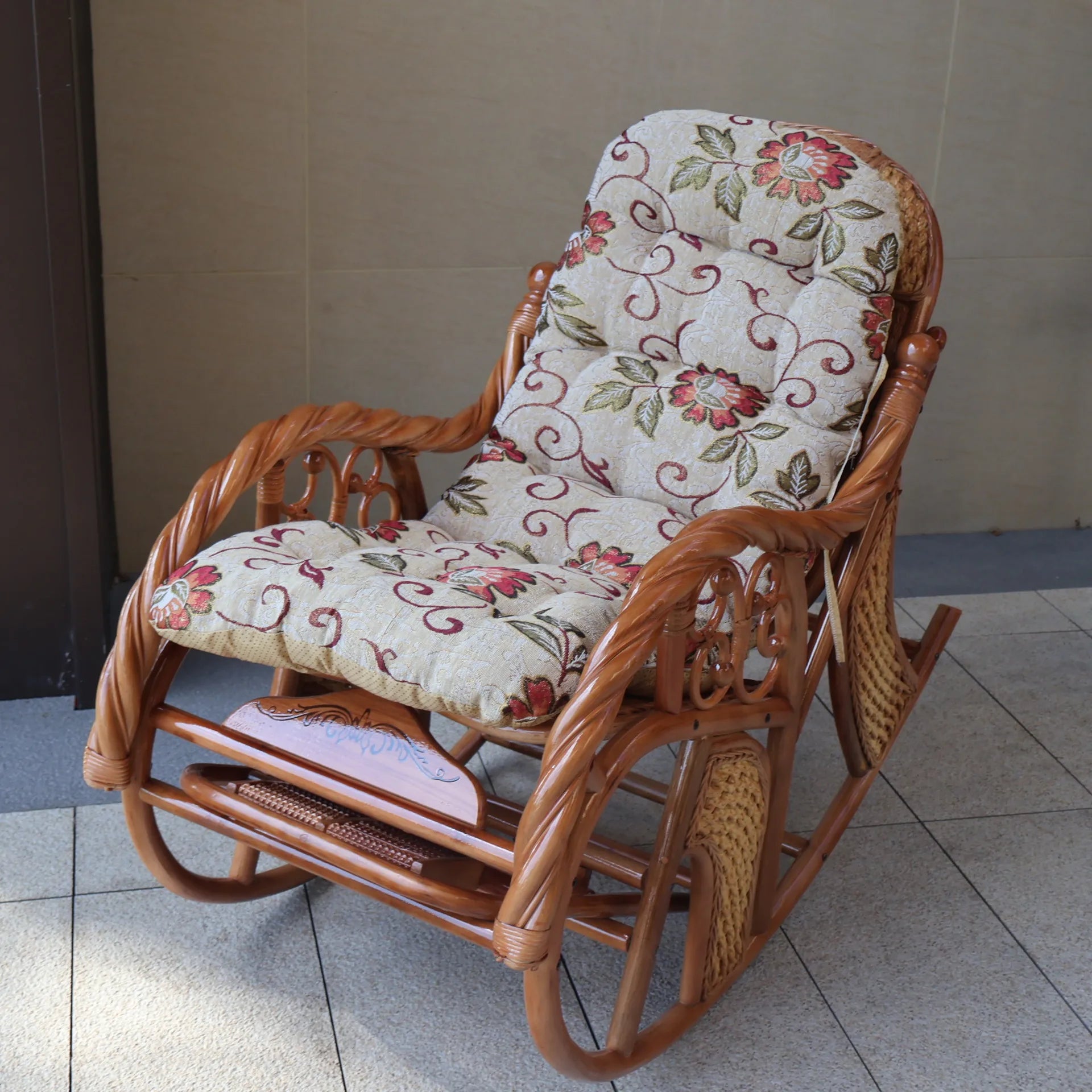 Natural rattan rattan household rocking recliner back recliner nap chair leisure household elderly free