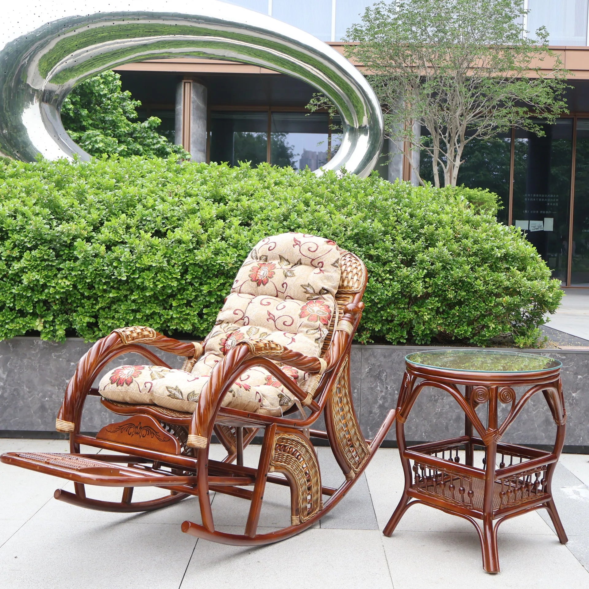 HYS rattan home rocking chair recliner back recliner nap chair leisure chair home elderly free