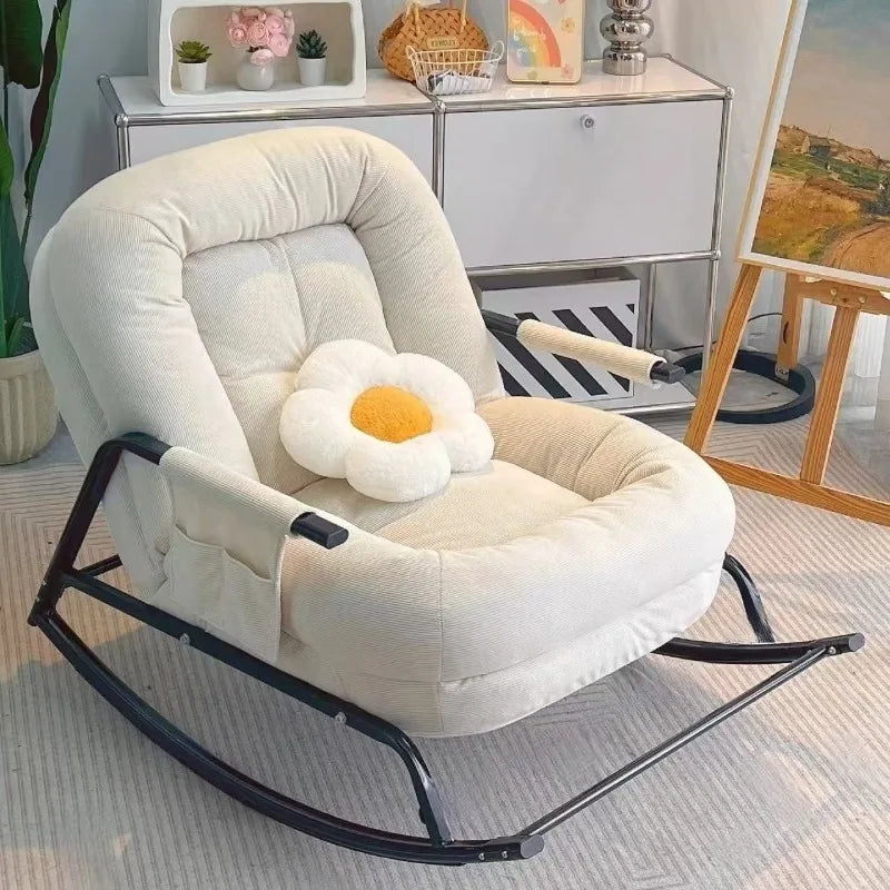 Ergonomic Rocking Recliner Chair Single Seat Sofa Lounger Comfortable Leisure Seat for Living Room Bedroom Balcony Home