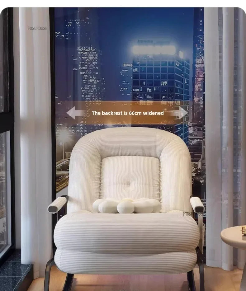 Modern Corduroy Living Room Chair Multifunctional Lazy Chair with Backrest for Balcony Home Leisure Creative Design