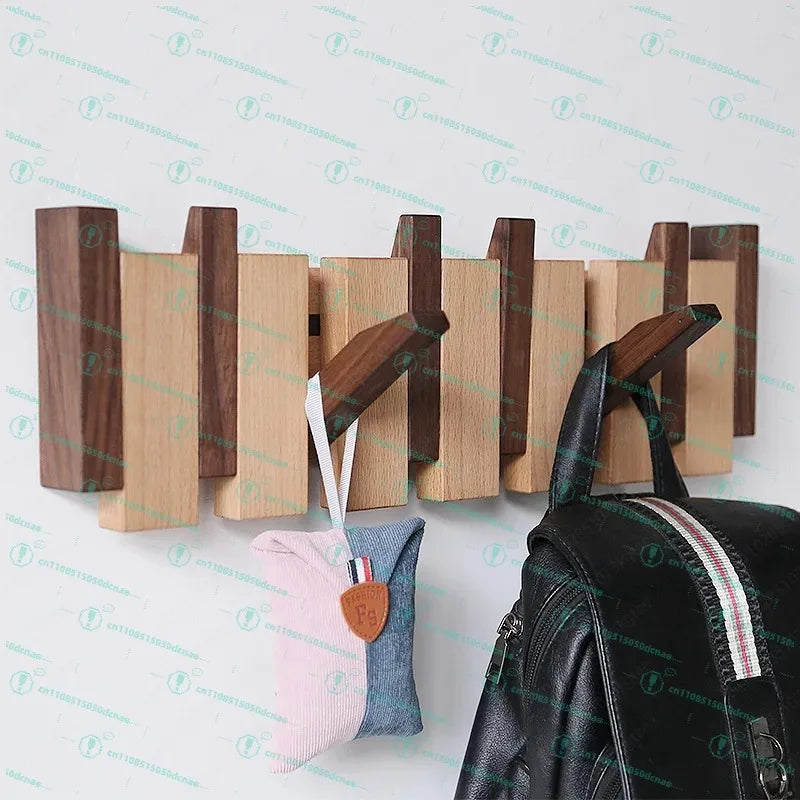 Clothes hook,  solid wood row hook, creative piano key entry, door entry wall, wooden coat rack
