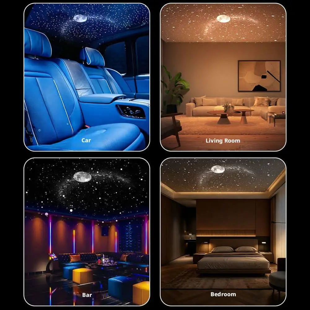 USB Starry Sky Projector Night Light 360° Bendable HD Galaxy Moon Planet Projection Lamp Plug Play Car Bedroom Projector Lamp