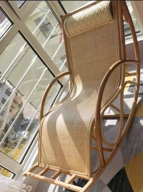 Rocking chair, hanging basket, balcony, natural, true vine, plant, weaving, elderly, household