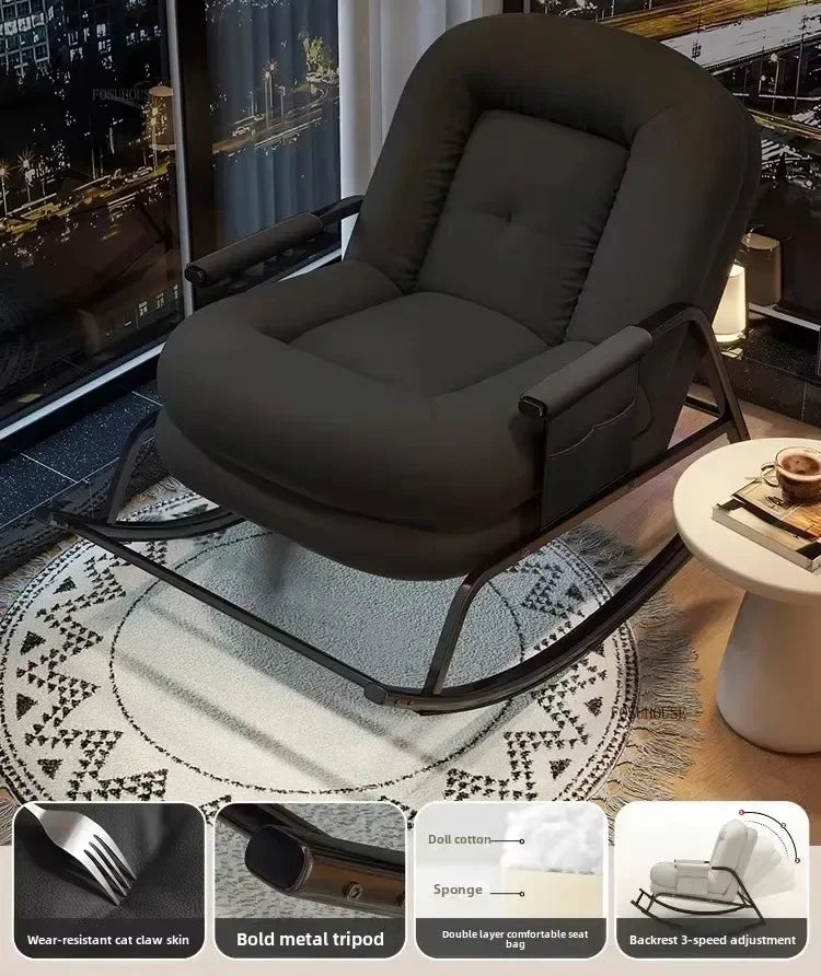Modern Corduroy Living Room Chair Multifunctional Lazy Chair with Backrest for Balcony Home Leisure Creative Design