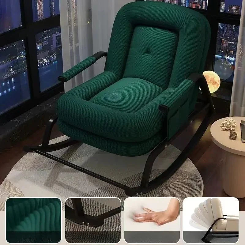 Lazy Rocking Chair Househol/d Living Room Adult Balcony Leisure Bedroom Recliner Single Lazy Sofa Human Rocking Chair Muebles