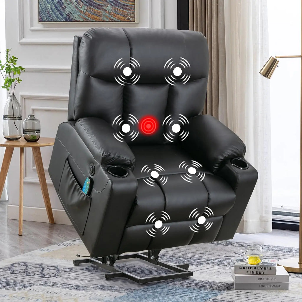 Extra Wide Lift Chair with Heat and Massage, Faux Leather Power Lift Recliner Massage Chair for Adults Elderly,, Customized