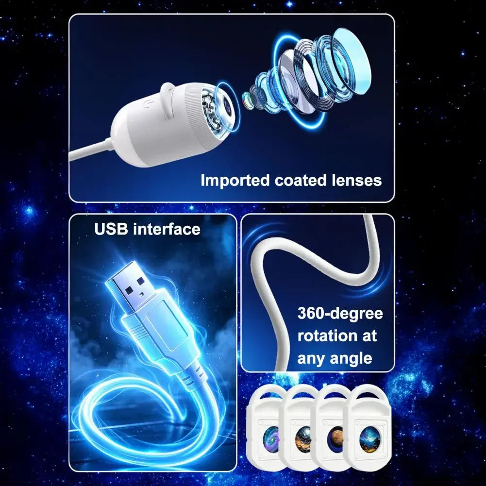 USB Starry Sky Projector Lamp 2 in 1 Night Light with Touch Control Adjustable Brightness Clear HD Image for Bedroom Decor Gift
