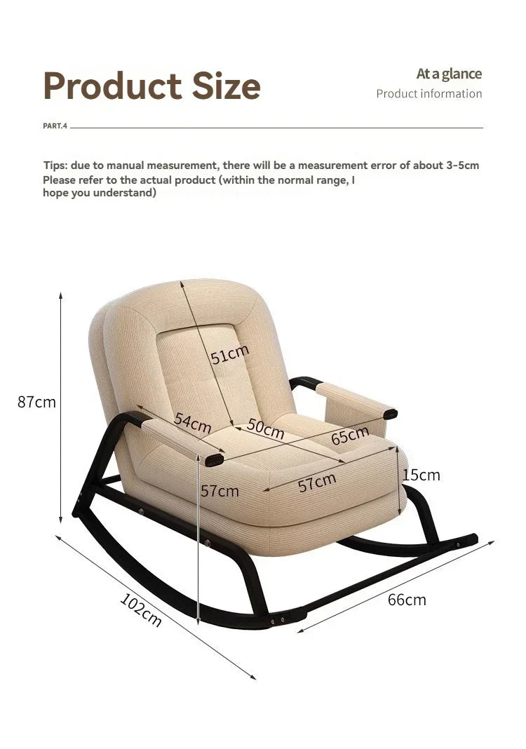 Swinging Chair Adults Can Sleep Creamy Style Dog House Rocking Chair Single Lazy Person, Home Small Sofa
