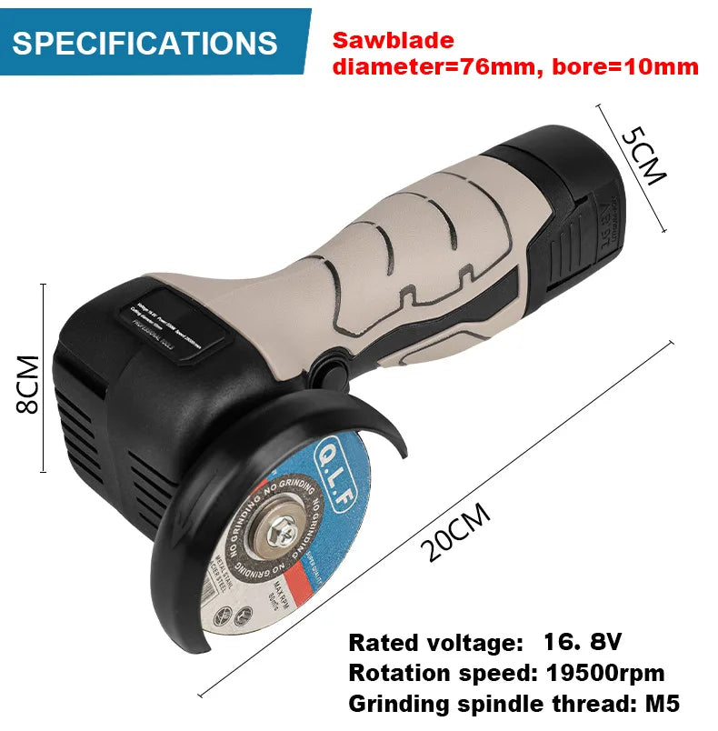 16.8V Brushless / Brushed Angle Grinder Lithium Battery 19500Rpm Cordless Mini Polishing Machine Diamond Cutting Grinder