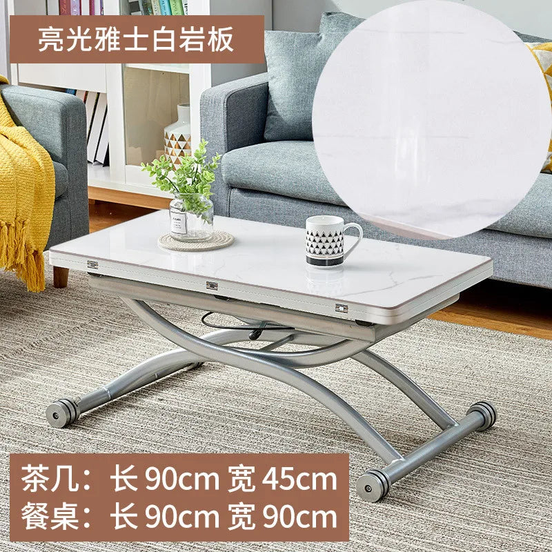 YFY  Activity Coffee Table Dining Table Integrated Small Apartment Folding Lifting Dual-use Movable with Wheels Two-in-One