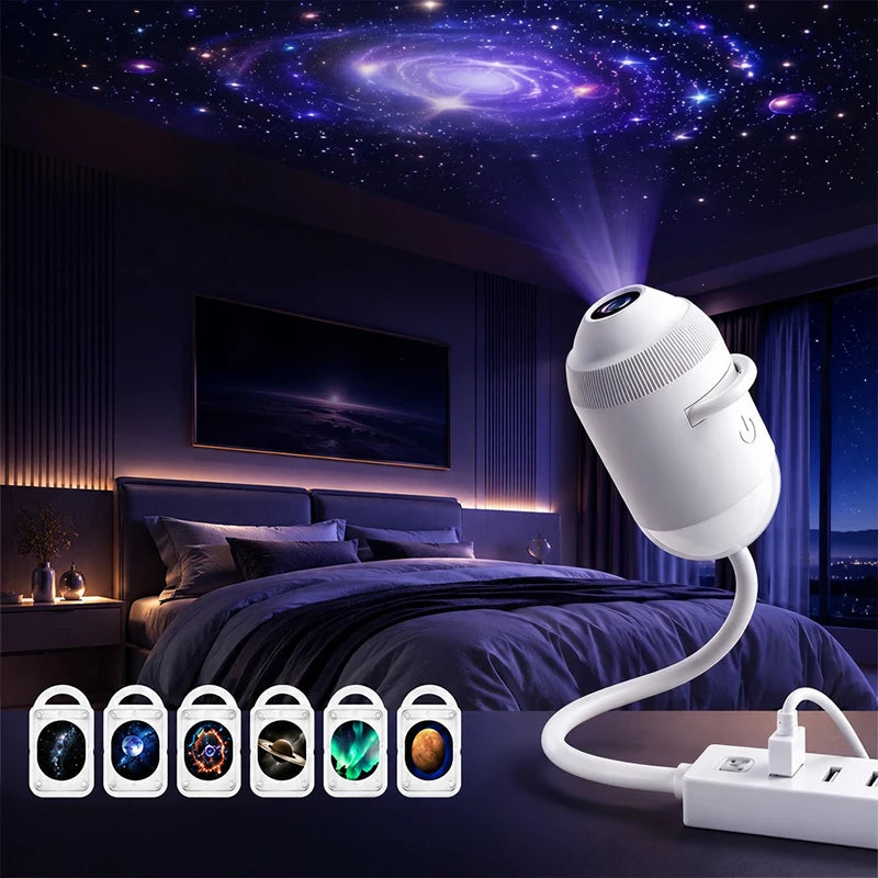 USB Starry Sky Galaxy Projector Lamp Mini Led Night Light Romantic Atmosphere Decor Light For Car Interior Home Party Gift