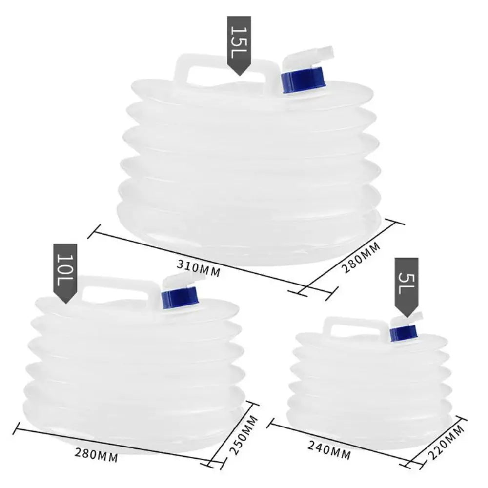 5/10/15L Folding Water Bucket Reusable with Faucet Water Bag Large Capacity Water Storage Container