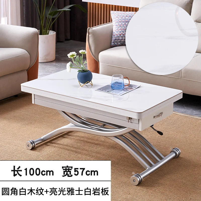 YFY  Activity Coffee Table Dining Table Integrated Small Apartment Folding Lifting Dual-use Movable with Wheels Two-in-One
