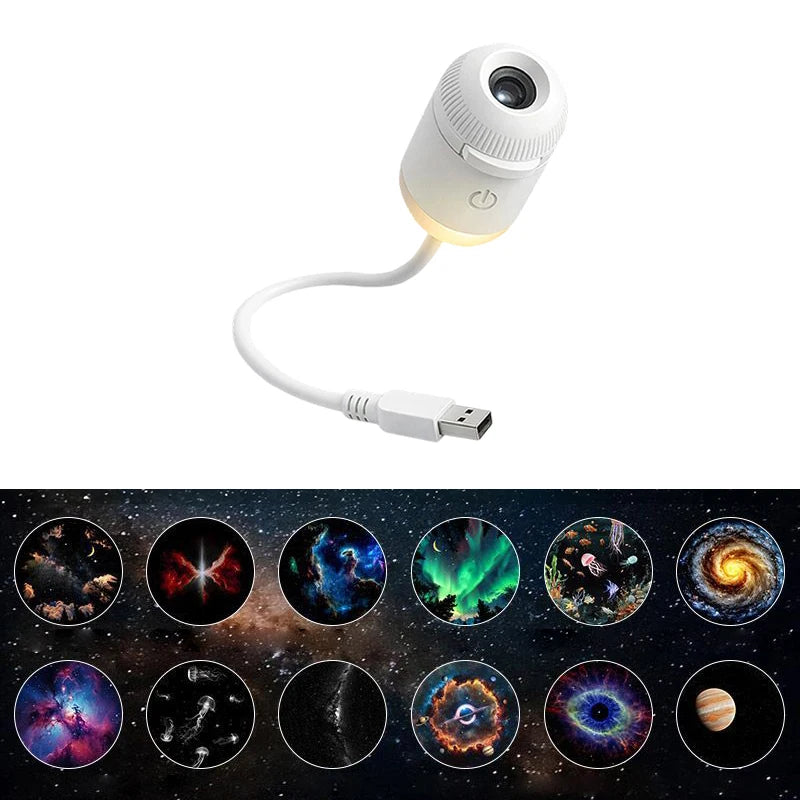 Smart Dynamic 5d Holographic Night Light Projector Galaxy Star Ocean Projector 360° Rotate Usb Dome Light For Bedroom Car Decor