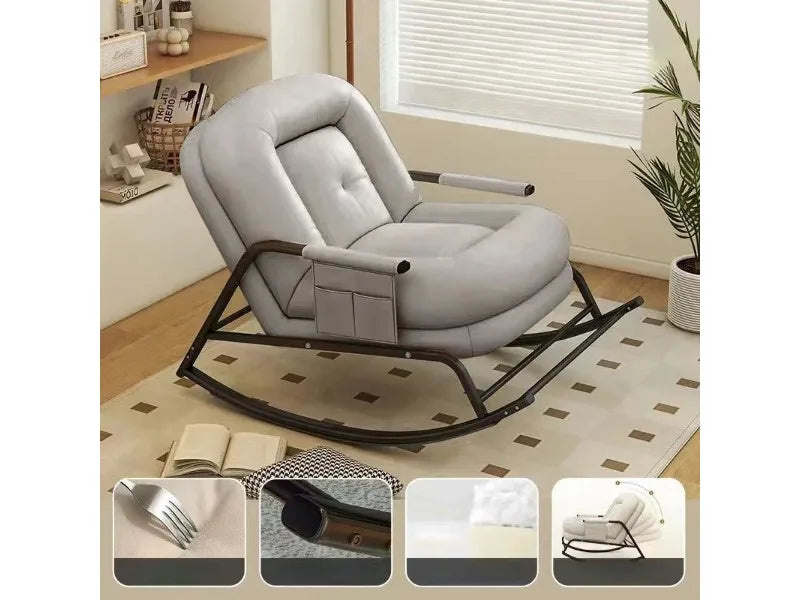 Lazy Rocking Chair Househol/d Living Room Adult Balcony Leisure Bedroom Recliner Single Lazy Sofa Human Rocking Chair Muebles