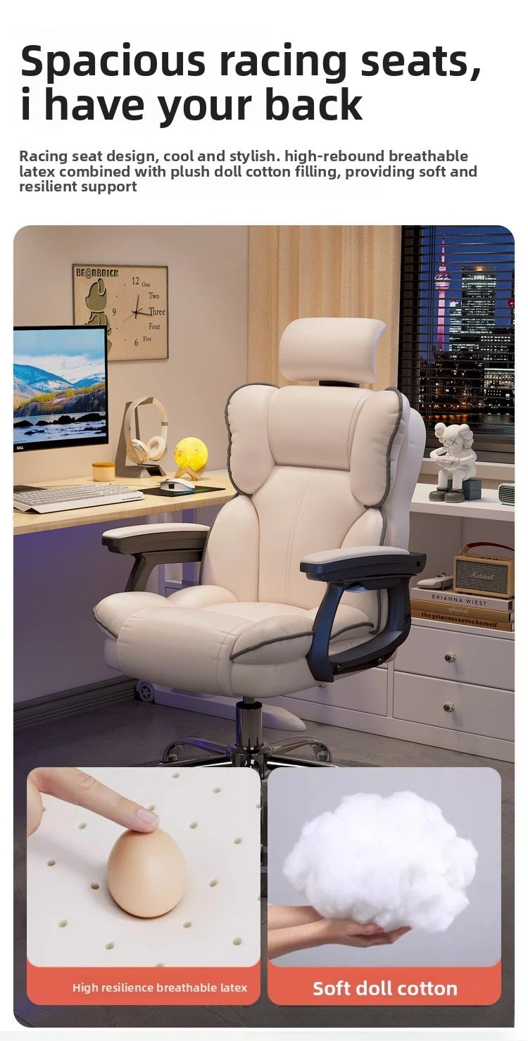 Firm Computer chair E-sports chair Home sedentary sofa Seat reclining swivel chair Study back chair