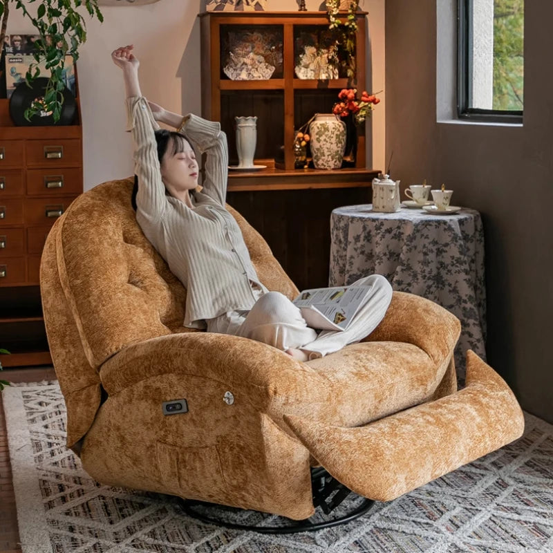 Massage Heating USB Sofa Luxury RotatableVoice Control Single Small Chaise Couch Lounge Modern Velvet Divano Soggiorno Furniture