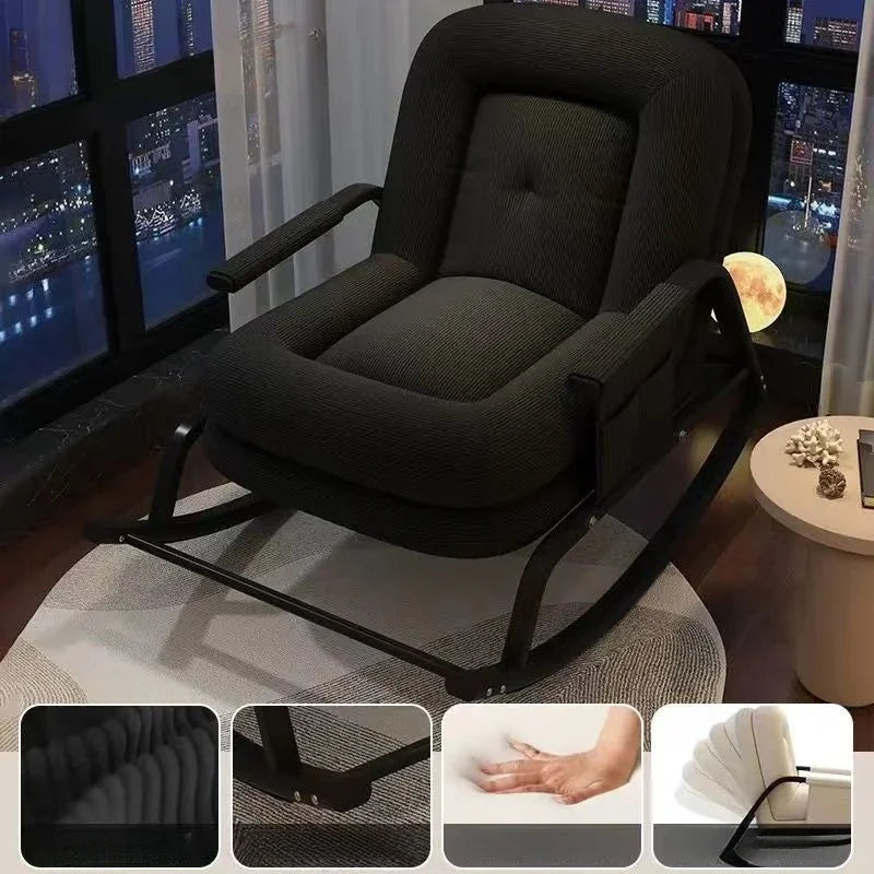 Lazy Rocking Chair Househol/d Living Room Adult Balcony Leisure Bedroom Recliner Single Lazy Sofa Human Rocking Chair Muebles