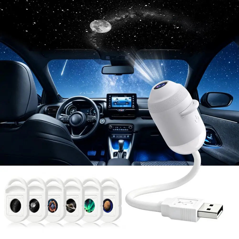 Car Roof Galaxy Night Light USB Star Projector Light 24 in 1 Touch Control Flexible Hose For Bedroom Auto Atmosphere Lamp