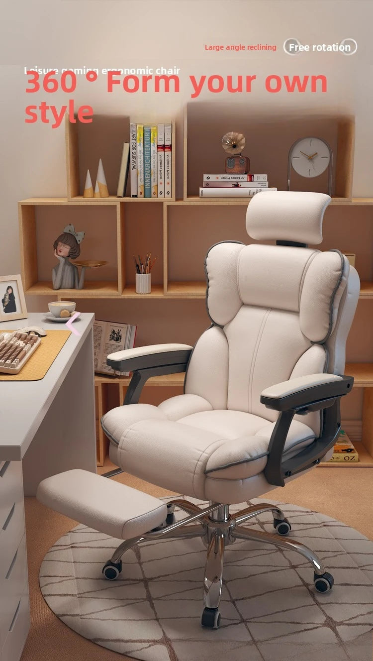 Firm Computer chair E-sports chair Home sedentary sofa Seat reclining swivel chair Study back chair