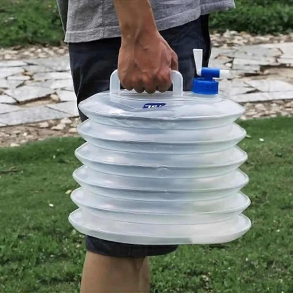 5/10/15L Folding Water Bucket Reusable with Faucet Water Bag Large Capacity Water Storage Container