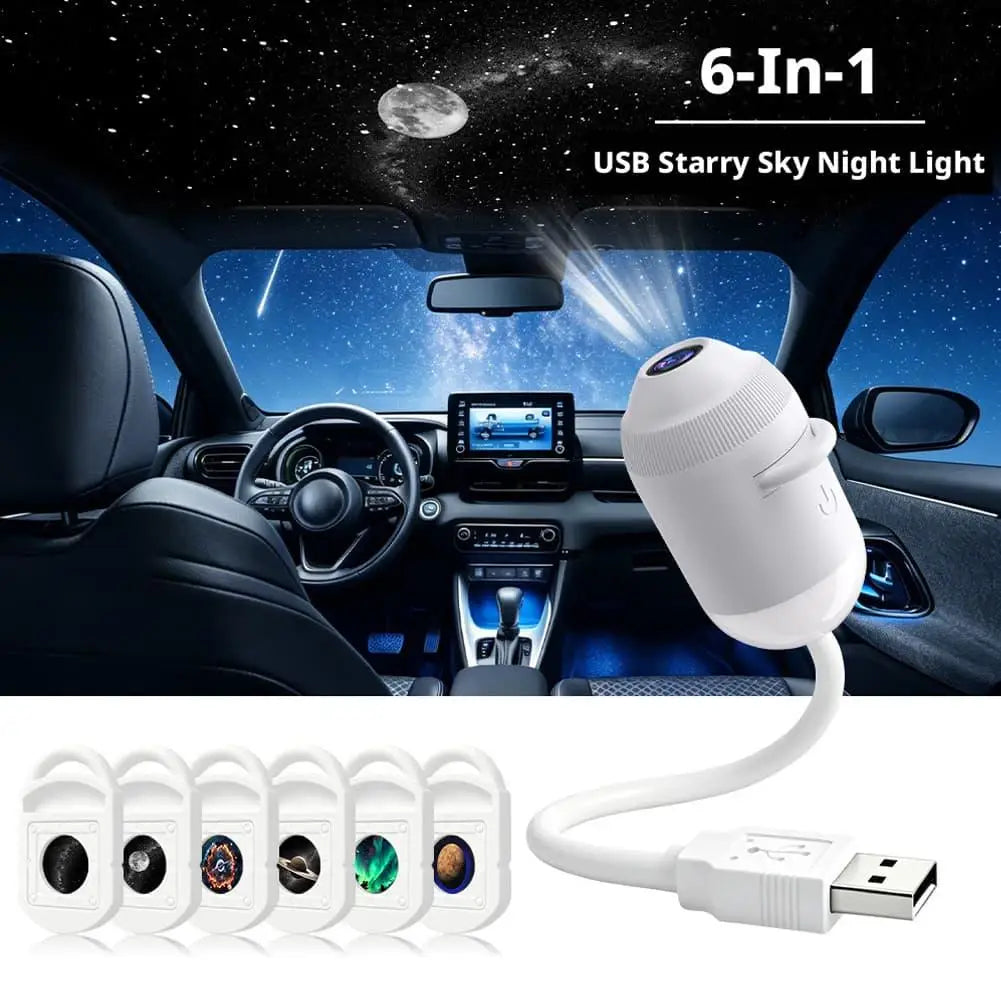 USB Starry Sky Projector Night Light 360 Bendable Touch Dimmable Moon Planet Galaxy Projection Lamp Plug Play Bedroom Decor Lamp