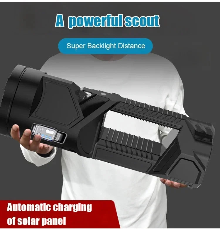 Solar Flashlight Super Bright Usb Rechargeable Long Range Multiple Lighting Modes LED Flashlight Home/outdoor Searchlight
