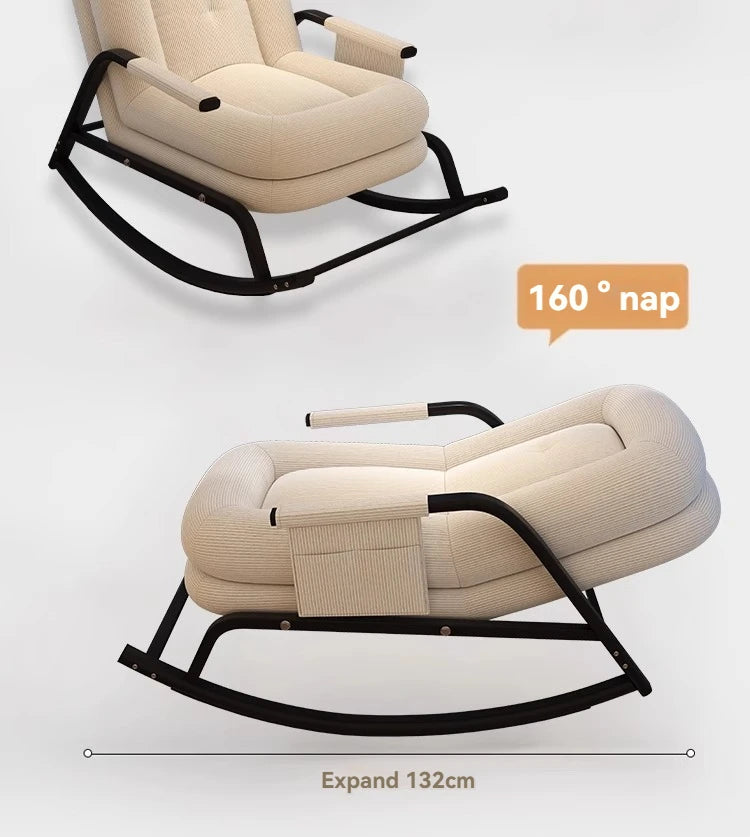 ASwinging Chair, Lounge Chair, Adults Can Sleep, Creamy Style Dog House Rocking Chair, Single Lazy Person, Home Small Sofa