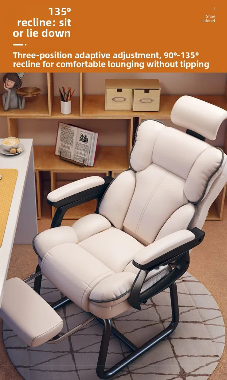 Ergonomic Bow Shape Computer Chair Home Office Dorm Recliner Comfortable Long Hours Support Gaming Chair Usability Furniture