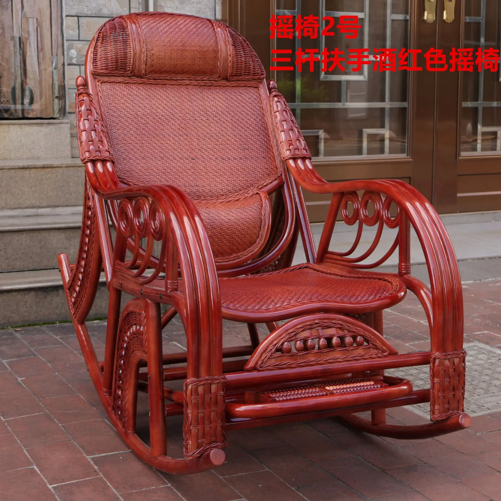 Natural rattan rattan household rocking recliner back recliner nap chair leisure household elderly free