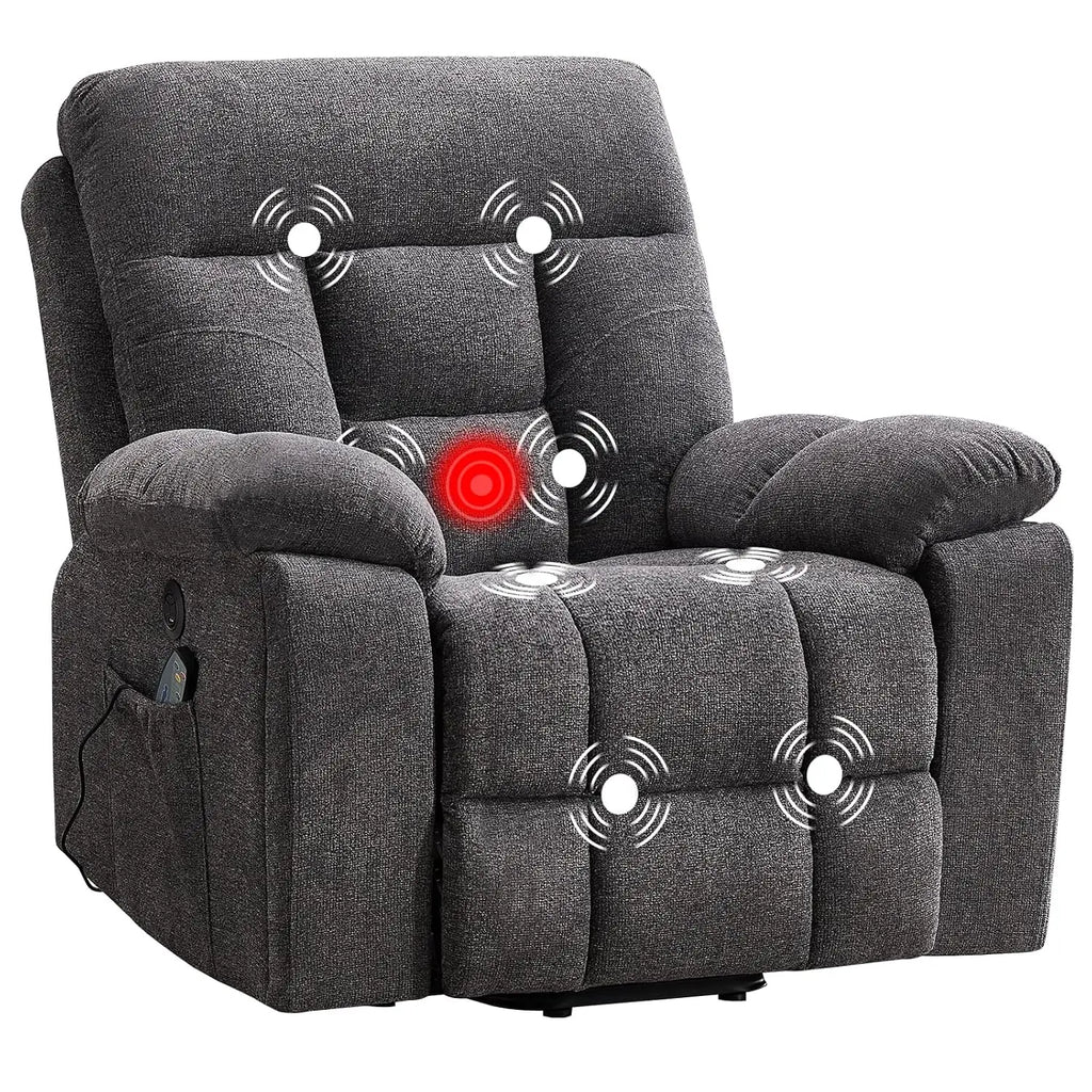 Large Power Lift Recliner Chair with Massage and Heat for Elderly Big and Tall People, Overstuffed Wide Recliners, Customized