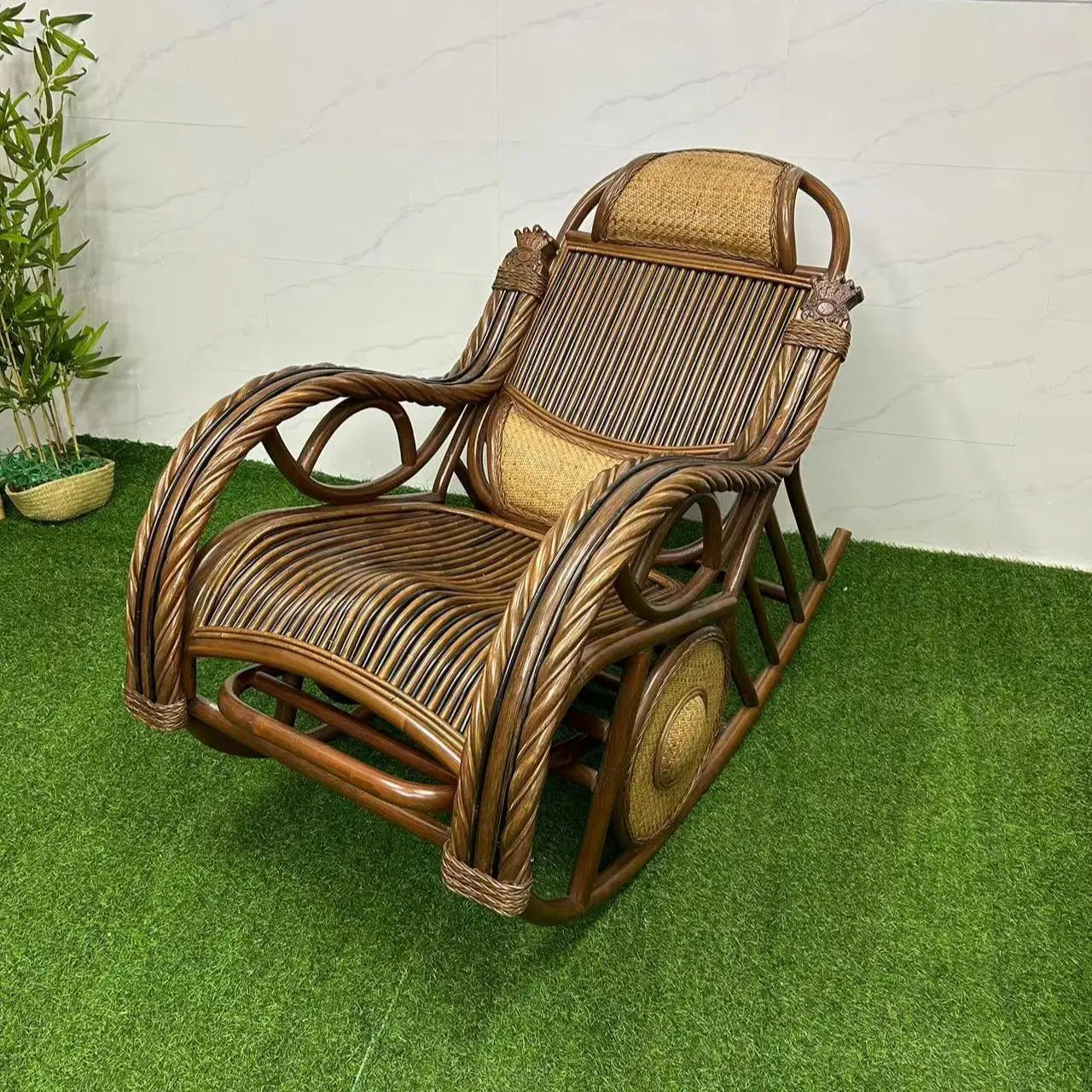 Natural vine elderly nap household lazy rocking  adult balcony leisure recliner rocking chair