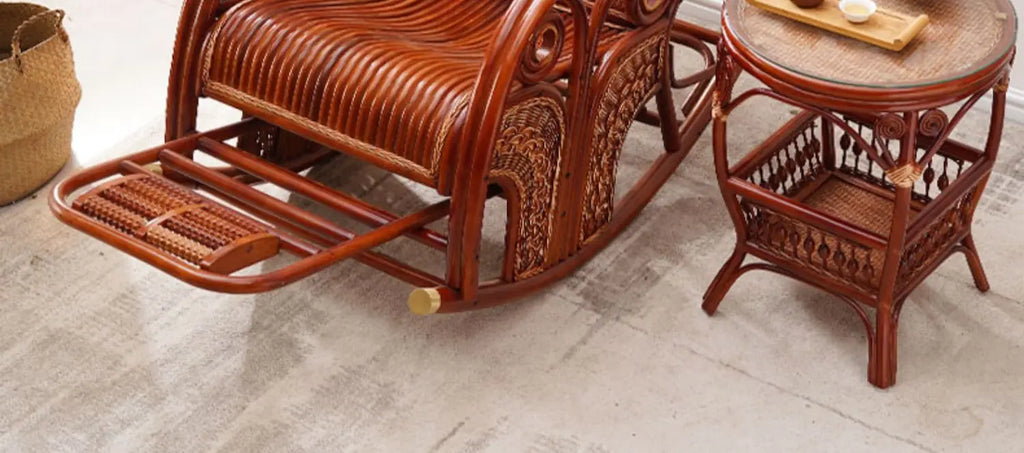 Natural rattan rocking chair adult sofa household cushion living room