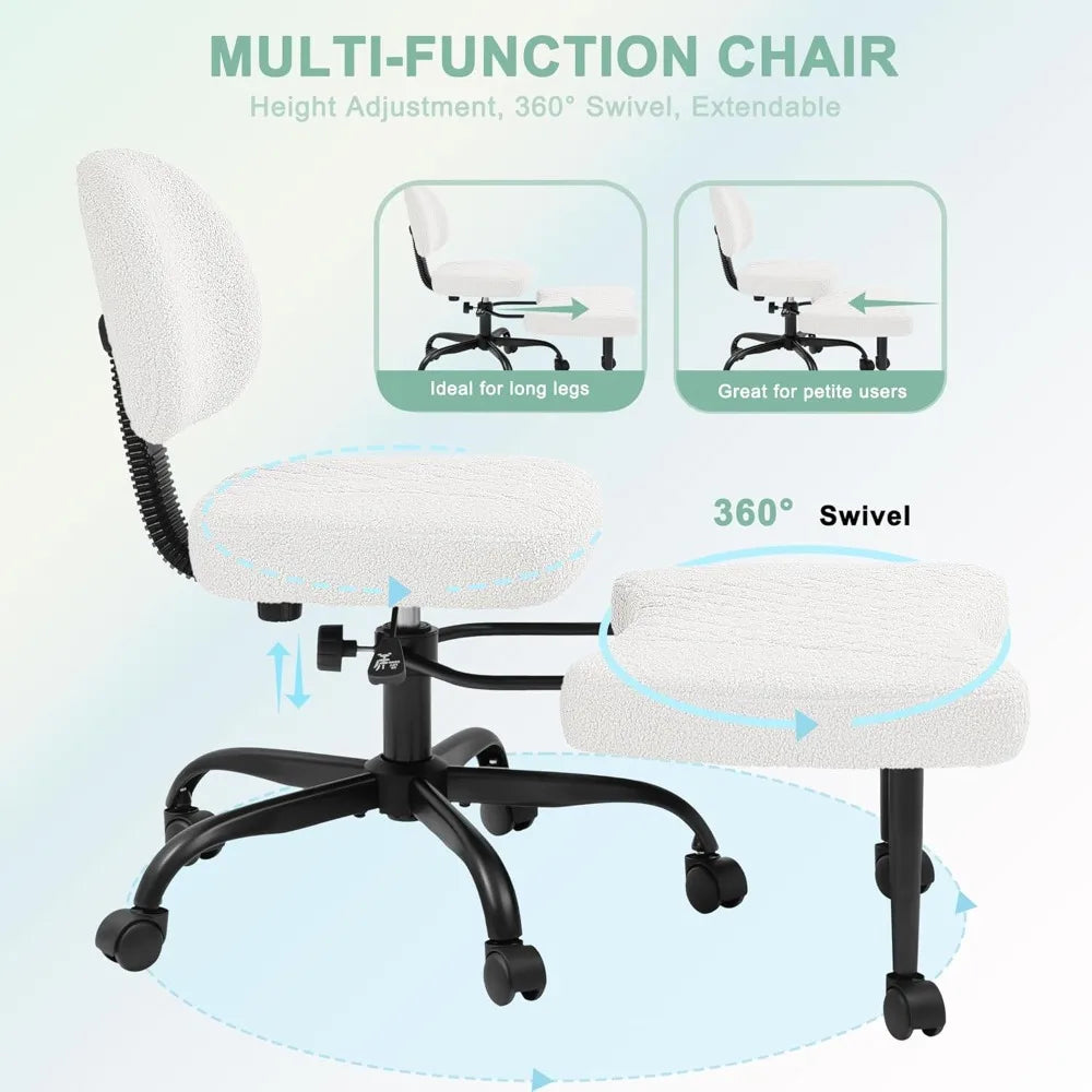 Ergonomic Criss Cross Legged Office Chair, 360° Swivel Meditation Kneeling Chair with Wheels, ADHD Chair