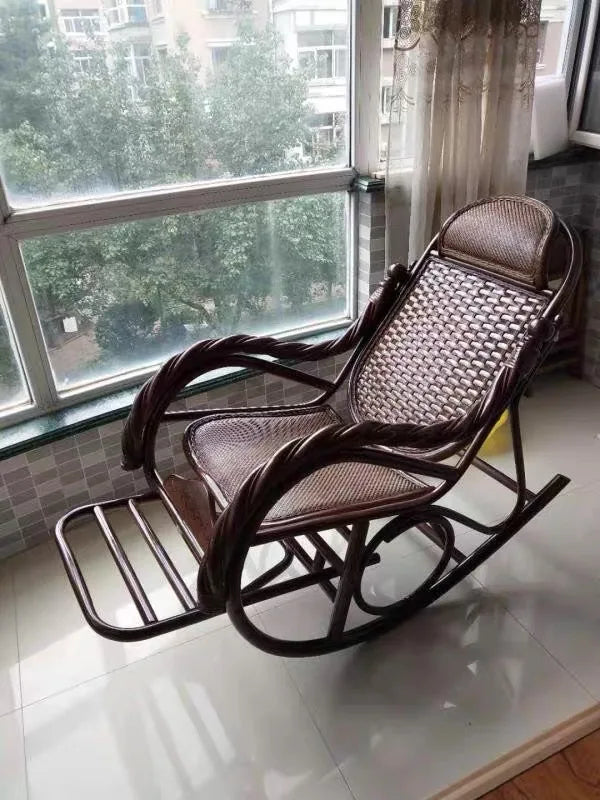 Rocking chair, hanging basket, balcony, natural, true vine, plant, weaving, elderly, household