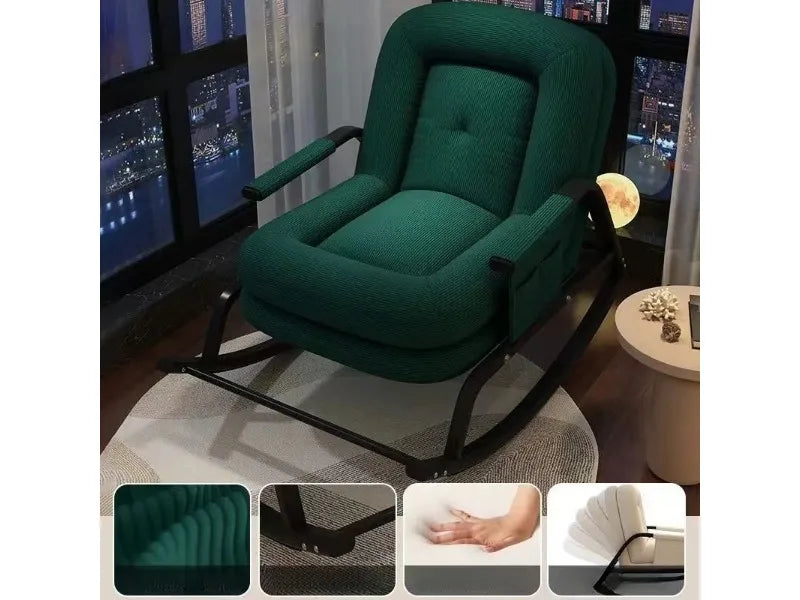 Lazy Rocking Chair Household Living Room Adult Balcony Leisure Bedroom Recliner Single Lazy Sofa Human Rocking Chair Muebles