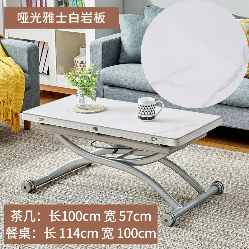 YFY  Activity Coffee Table Dining Table Integrated Small Apartment Folding Lifting Dual-use Movable with Wheels Two-in-One